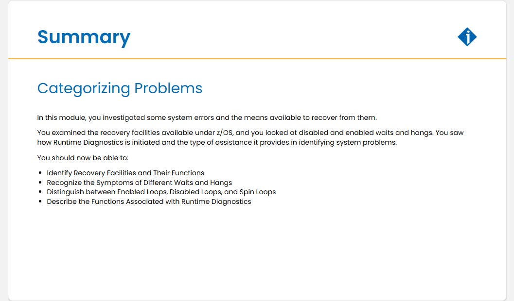 Categorizing Problems Quiz: Categorizing Problems - Summary screenshot