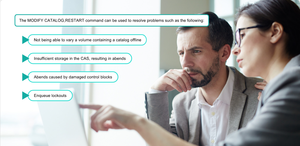 Working with the Catalog Address Space Analyzing and Resolving Catalog Problems: Working with the Catalog Address Space - Restarting the CAS screenshot